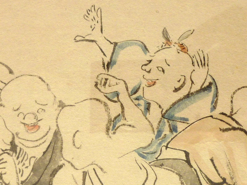 JAPANESE DRAWING OF BLIND BOYS