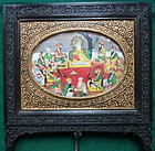 SOLD INDIAN CARVED AND GILDED FRAME SIKH IMAGE