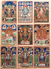 MONGOLIAN BUDDHIST PAINTINGS. SET OF 9