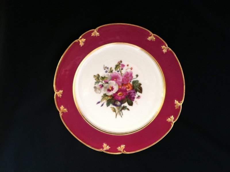 Pair of Paris porcelain plates, ED. Honore c.1850