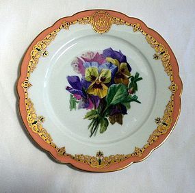 Paris porcelain dessert plate c.1870 Ch.Pillivuyt
