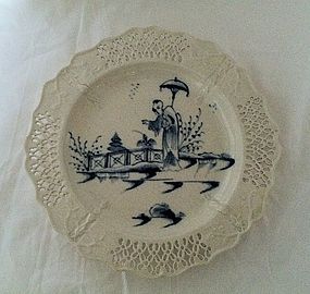 Leeds creamware reticulated plate c.1780