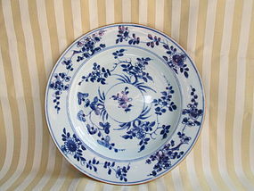 Chinese export blue & white plate c. 1750