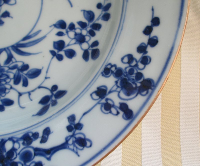 Chinese export blue &amp; white plate c. 1750