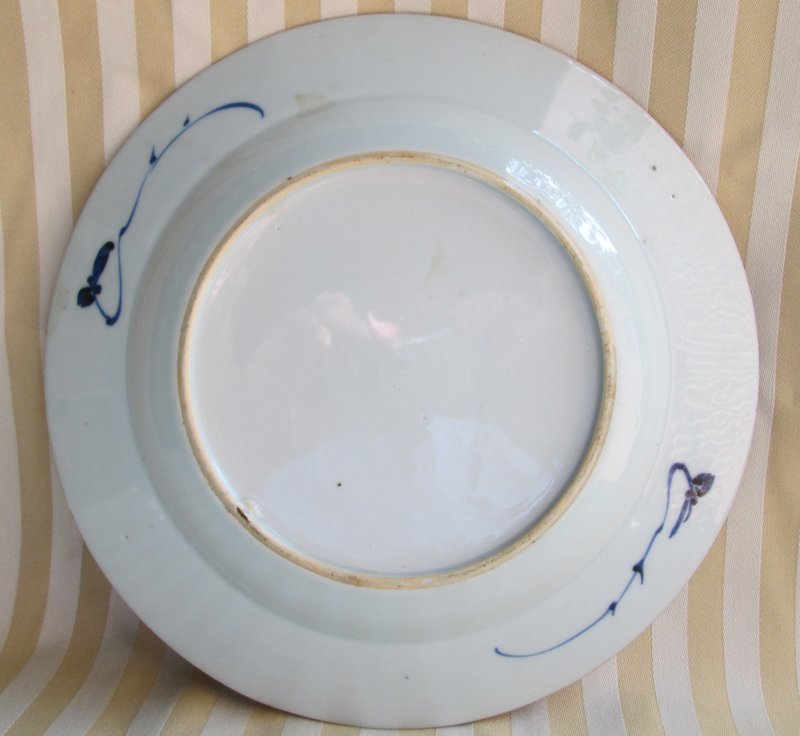 Chinese export blue &amp; white plate c. 1750