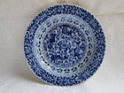 Chinese 18th century blue and white dish with fish