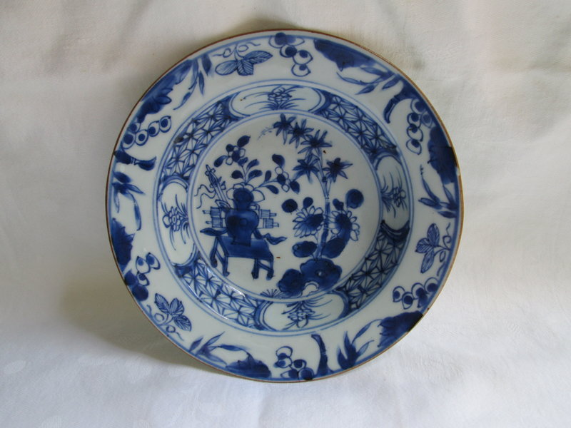 A Chinese blue &amp; white 18th c. deep dish