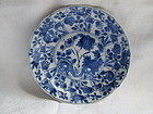 Chinese early 18th c. blue & white saucer dish