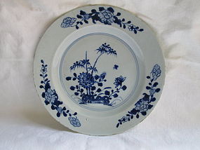 A Chinese export blue & white plate mid-18th c.