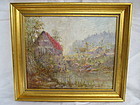 20th century oil of a mill signed W.E. Loyer