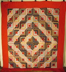 American Log Cabin quilt early 20th century