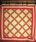 American pieced cotton quilt, triple Irish chain, late 19th century