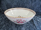 Porcelain punch bowl with roses, Italian? late 18th c.
