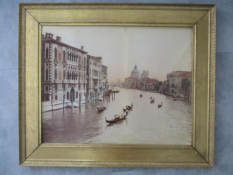 Very large hand colored albumen photograph Venice c. 1890