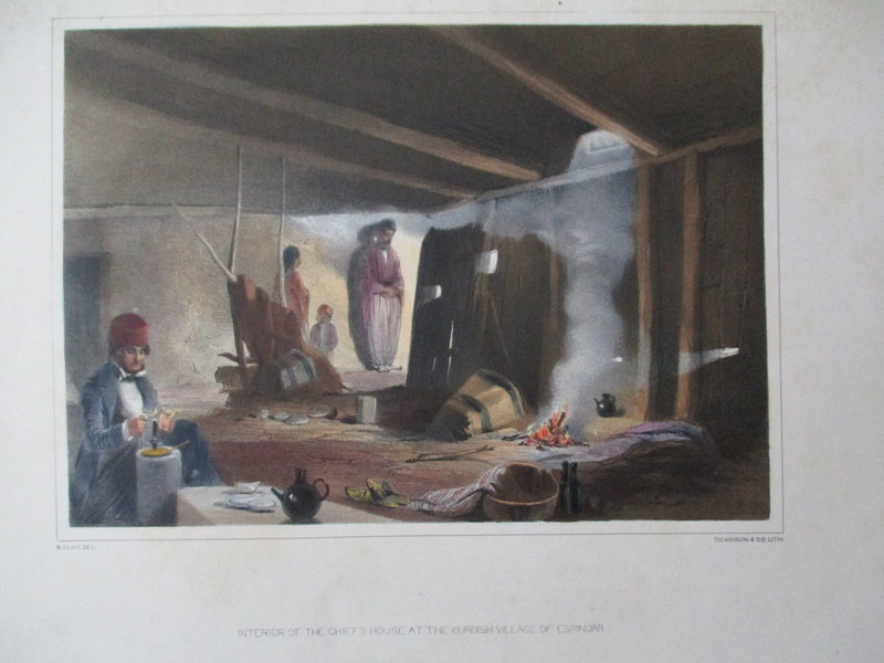 Lithograph Kurdish Chief’s House published London 1852