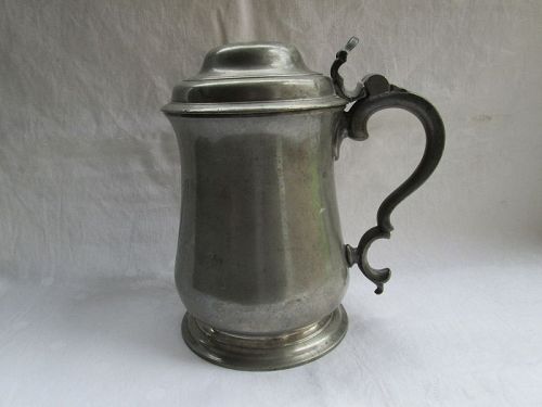 A lidded pewter tankard, John Townsend later 18th century