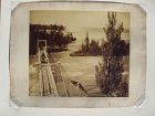 Very large albumen photograph of a bridge near Niagara Falls c.1890