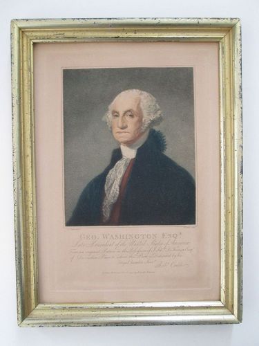 Engraving of George Washington after Stuart printed in 1798