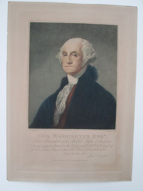 Engraving of George Washington after Stuart printed in 1798