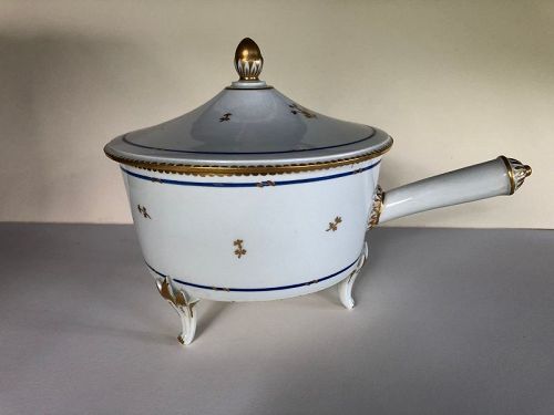 Porcelain large sauce pan with handle, Vienna 1822