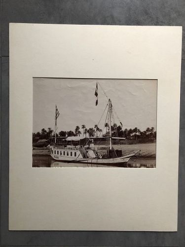 Albumen photo of Nile riverboat Olga, circa 1880