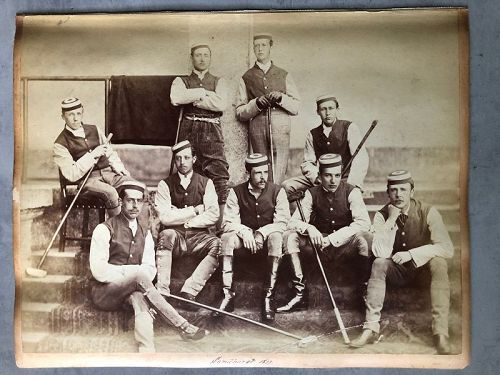 2 albumen photos of Polo and Cricket teams Sandhurst 1877