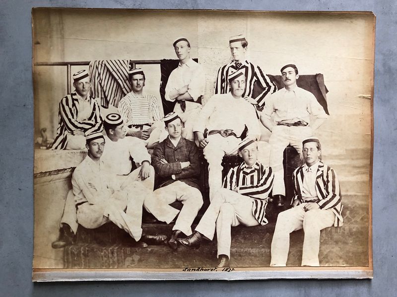 2 albumen photos of Polo and Cricket teams Sandhurst 1877