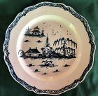 Creamware underglaze blue painted chinoiserie 18th century plate