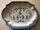 Moustiers blue and white faience platter circa 1740