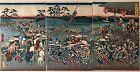 Japanese woodblock triptych, Festival, Hiroshige III