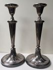 Pair of Sheffield plate candlesticks, England c. 1800