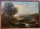 Oil on panel landscape English, early 19th century