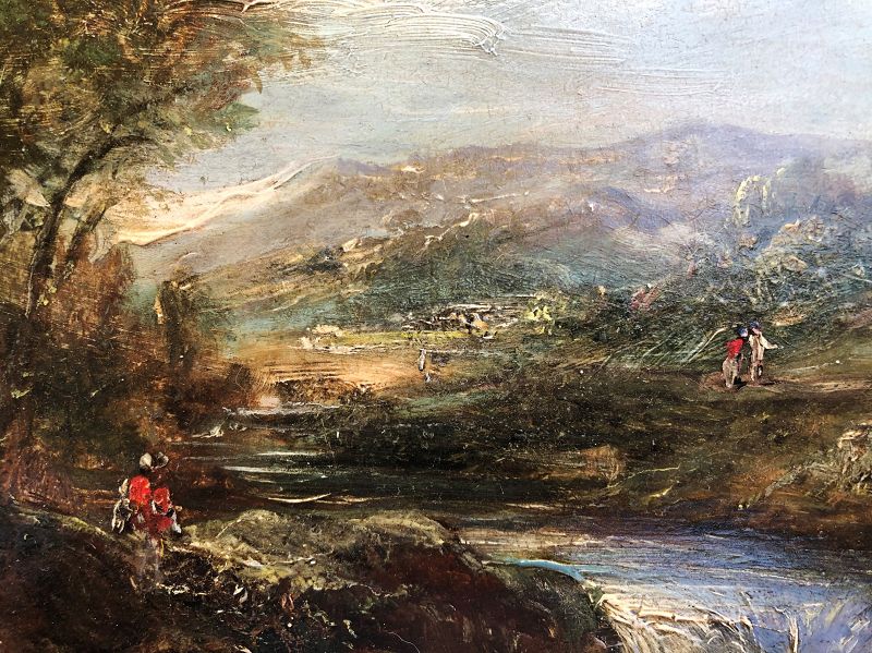 Oil on panel landscape English, early 19th century