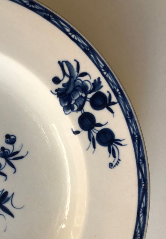 Pair of blue and white porcelain Tournai soup plates 19th century