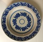 Large maiolica blue and white stenciled Italian dish