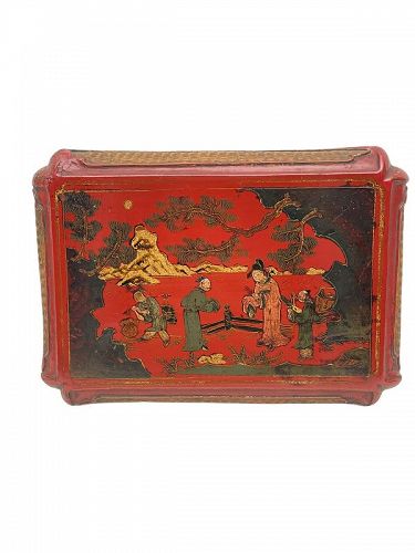 chinese red lacquered box