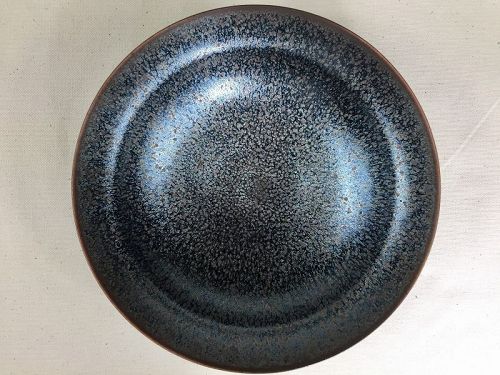 Oil Spot Jian ware vase by Takeshi Furukawa