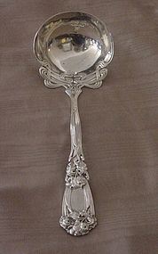 Large Durgin Iris Sterling Silver Ladle