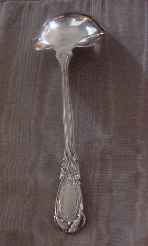 Large Durgin Iris Sterling Silver Ladle