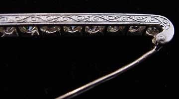 Art Deco Platinum &amp; 4 Carat Diamond Pin