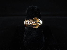 Victorian 18k and Diamond Buckle Ring