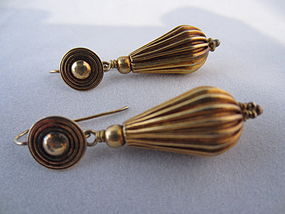 Gilded Silver Victorian Drop Earrings