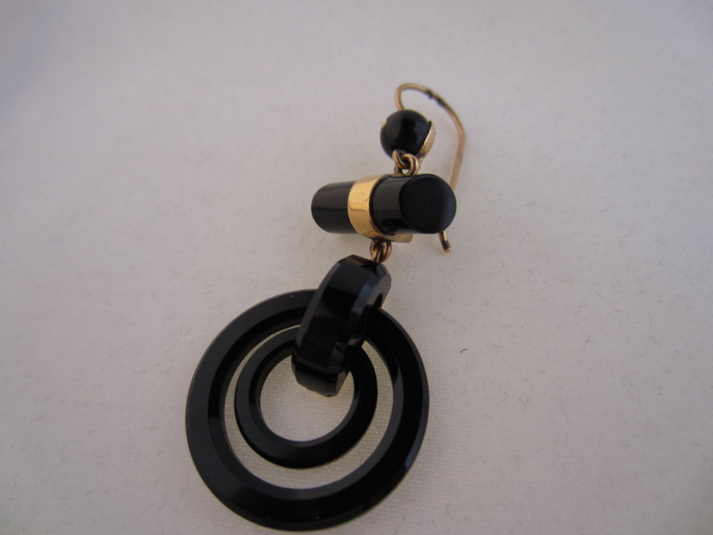 Victorian 14k Gold and Onyx Earrings