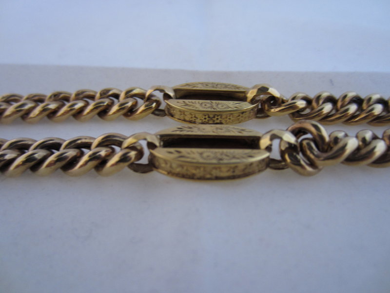 Victorian 9k Yellow Gold Watch Chain