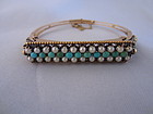 Victorian Persian Turquoise & Natural Pearl Bracelet