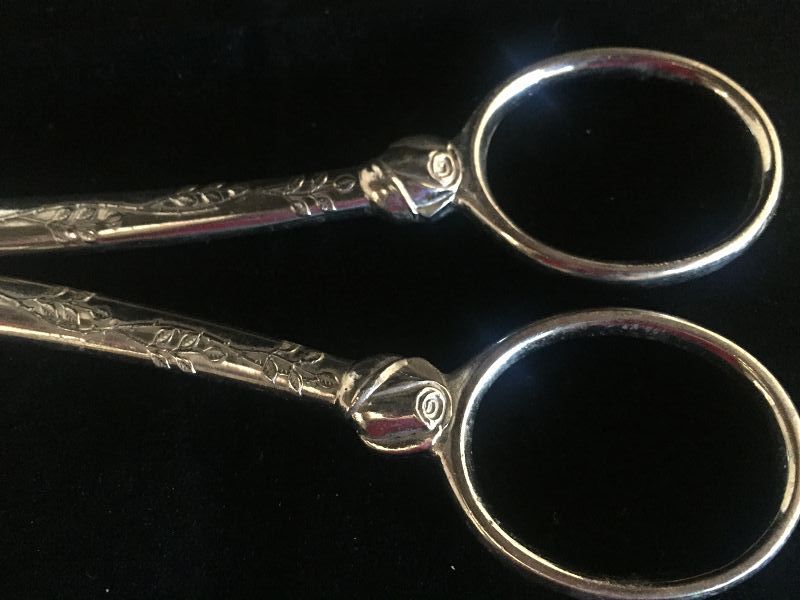 Antique Silver Plate Garden Shears