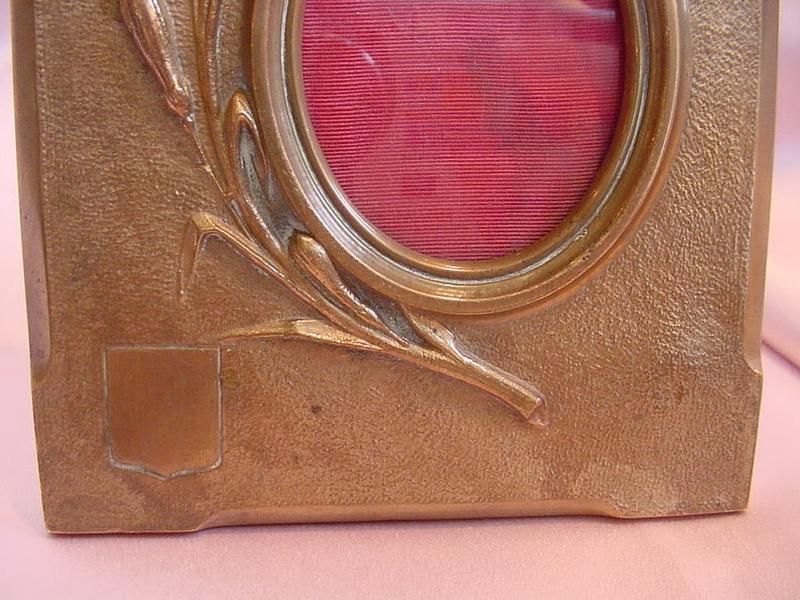 19th C. Bronze Picture Frame with Bird