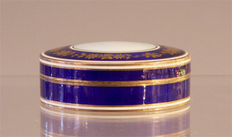 Cobalt Blue &amp; Gold Enamel Box