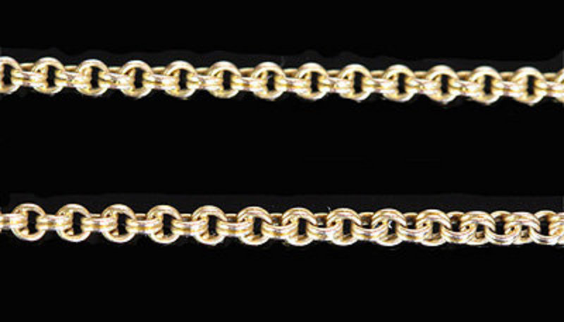 French 18K Diamond Pendant And 18K Chain
