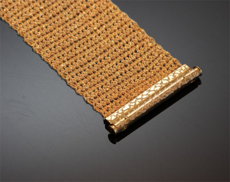 14K Yellow Gold Mesh Woven Bracelet